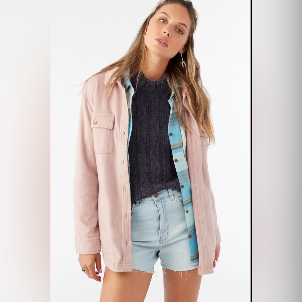 O'Neill Collins solid superfleece shirt jacket in mauve